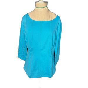 Ann Taylor Aqua Blue Long Sleeve Blouse Career Casual Layer NWT Size XS